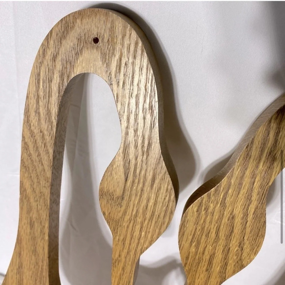 Vintage 90s Wooden Geese Wall Decor  Pair - Picture 7 of 13